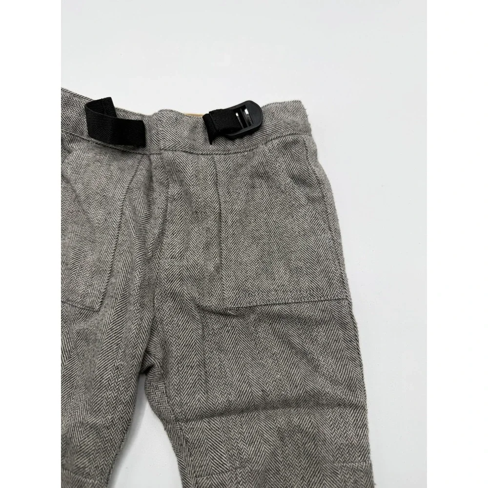 ZARA Baby Boy Gray Herringbone Trousers Pants Size 9-12 Months Pre-owned AS IS